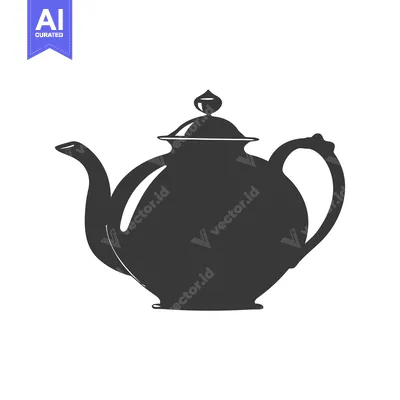 Aset premium populer: Hand-Drawn Silhouette of a Classic Teapot