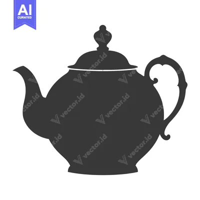 Black silhouette of a teapot with a lid and handle