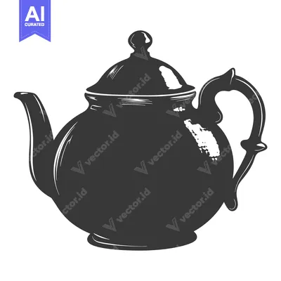 Aset premium populer: Hand-drawn illustration of a classic ceramic teapot