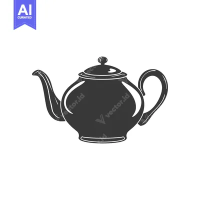 Aset premium populer: Black and White Silhouette of a Classic Teapot