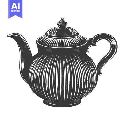 Aset desain premium: Hand-Drawn Illustration of a Traditional Teapot