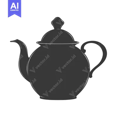 Popular premium asset: Black and White Silhouette of a Teapot