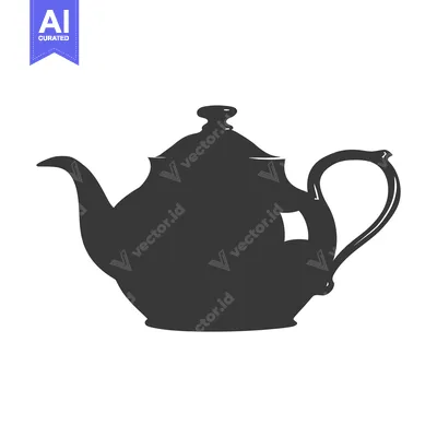 Aset premium populer: Black and White Silhouette of a Teapot
