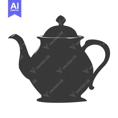 Popular premium asset: Black and White Silhouette of a Teapot