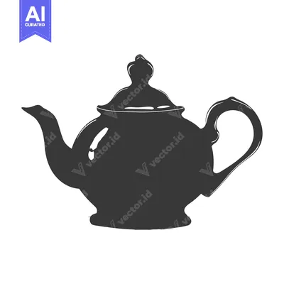 Hand-Drawn Silhouette of a Classic Teapot