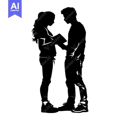 Aset premium populer: Silhouette of a Couple Holding a Book