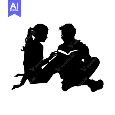 Aset premium populer: Silhouette of a Couple Reading a Book Together
