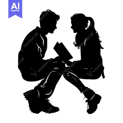 Aset premium populer: Silhouette of a Couple Reading a Book Together
