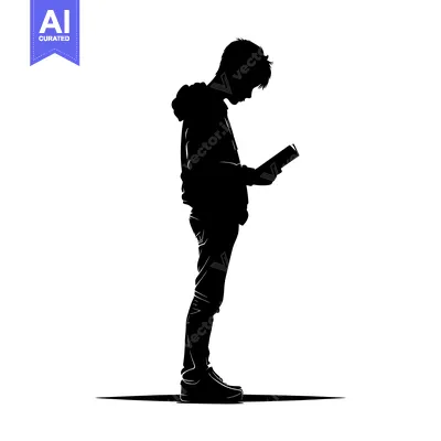 Popular premium asset: Silhouette of a Person Reading a Book