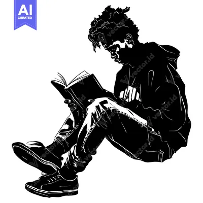 Popular premium asset: A Silhouette of a Person Reading a Book While Sitting