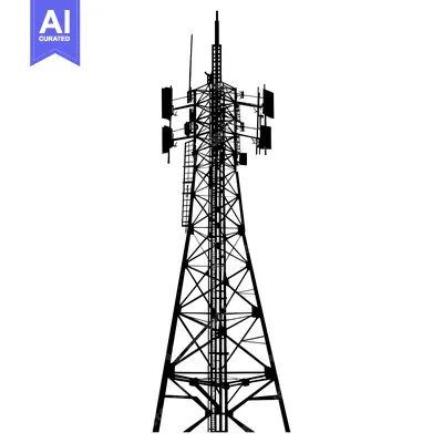 Popular premium asset: Silhouette of a Tall Communication Tower with Multiple Antennas