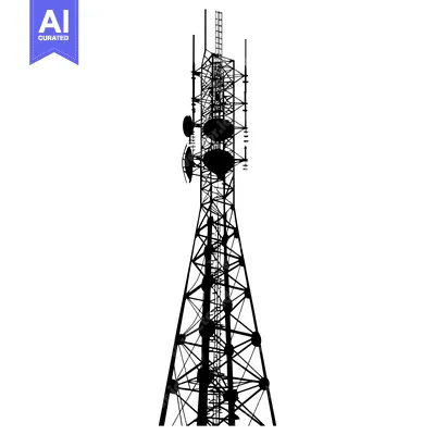 Silhouette of a Tall Cellular Tower with Multiple Antennas