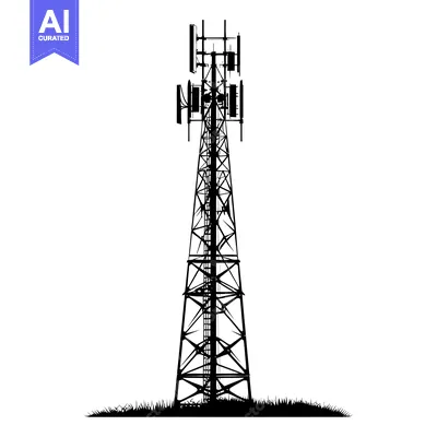 Silhouette of a Cell Phone Tower with Antennas