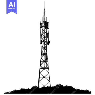 Popular premium asset: Silhouette of a Tall Cellular Tower with Multiple Antennas