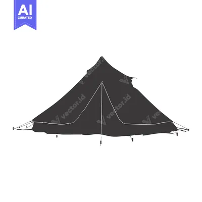 Aset premium populer: A Black And White Silhouette Of A Camping Tent