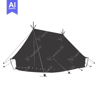 Aset premium populer: Black and White Silhouette of a Tent