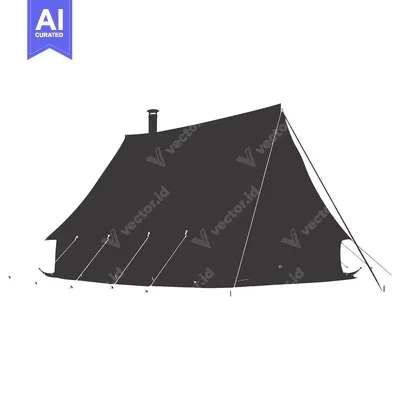 Popular premium asset: Silhouette of a Camping Tent with a Chimney