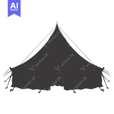 Popular premium asset: Black and White Silhouette of a Tent with Pegs