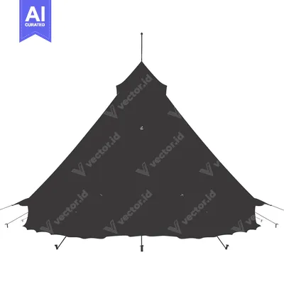 Aset premium populer: A Silhouette of a Traditional Conical Tent