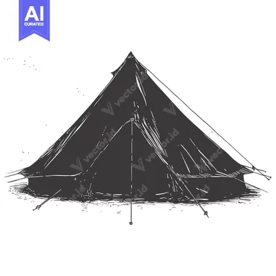 Premium design asset: A Hand-Drawn Sketch of a Conical Tent