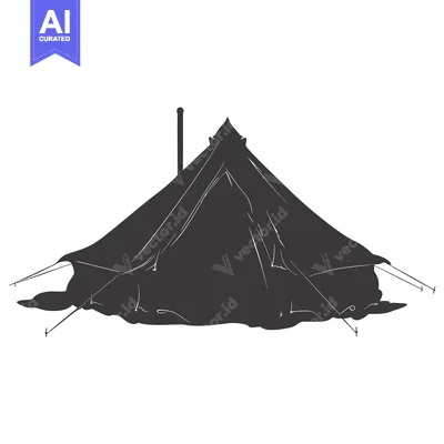Aset premium populer: Silhouette of a Tent with a Chimney