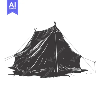 Popular premium asset: Hand-Drawn Sketch of a Tent with Ropes and Stakes