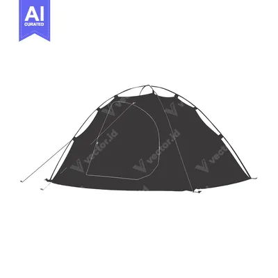 Aset desain premium: A single, closed tent with a single entrance.