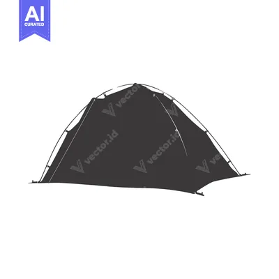 Popular premium asset: A simple black silhouette of a camping tent