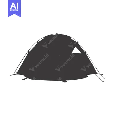 Aset premium populer: Black and White Silhouette of a Camping Tent