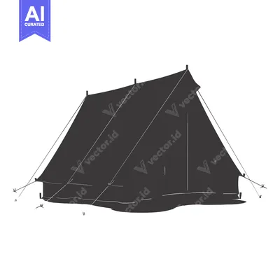 Popular premium asset: Black and White Silhouette of a Tent with Stakes