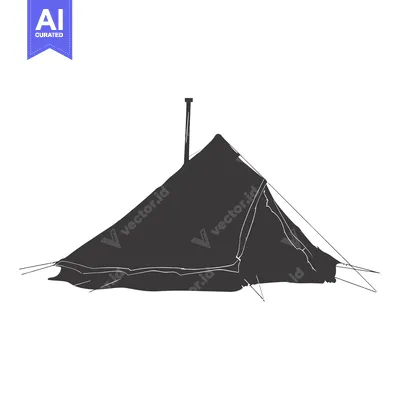 Aset premium populer: A Black and White Sketch of a Tent with a Chimney