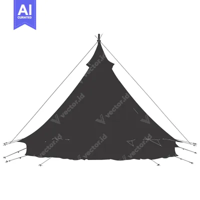 Aset premium populer: Black and White Illustration of a Tent