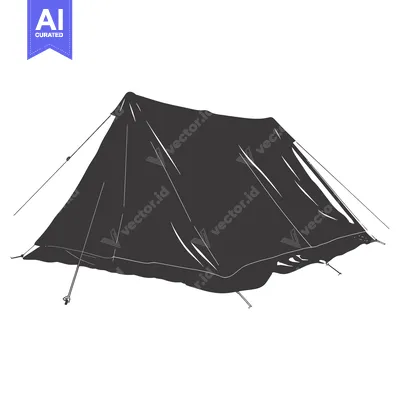 Premium design asset: A Black and White Sketch of a Tent with Ropes Attached