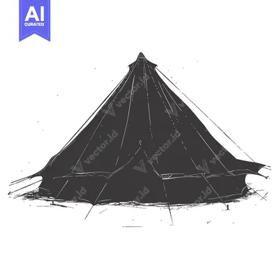 Aset premium populer: Black and White Sketch of a Pointed Tent