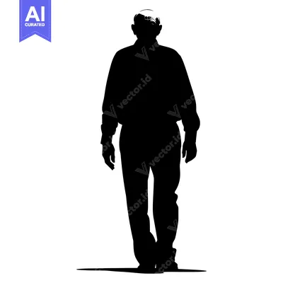 Premium design asset: Silhouette of a Man Walking Forward