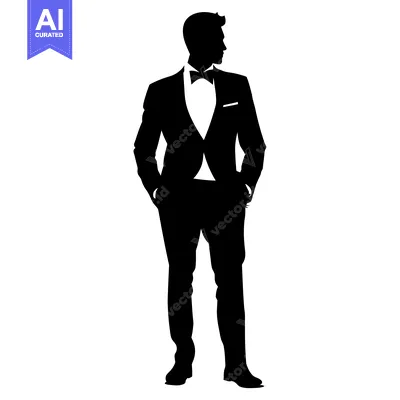 Silhouette of a Man in a Tuxedo