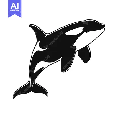 Aset premium populer: Black and White Silhouette of an Orca Jumping Out of the Water