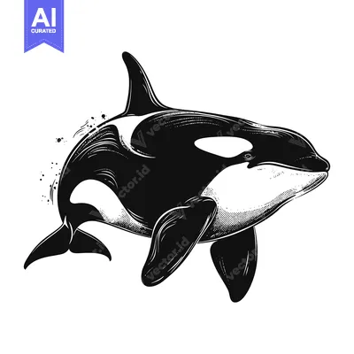 Popular premium asset: Black and White Illustration of an Orca Whale