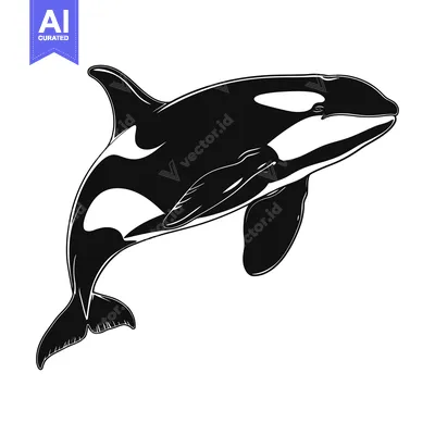Aset premium populer: Black and White Silhouette of an Orca Jumping Out of the Water