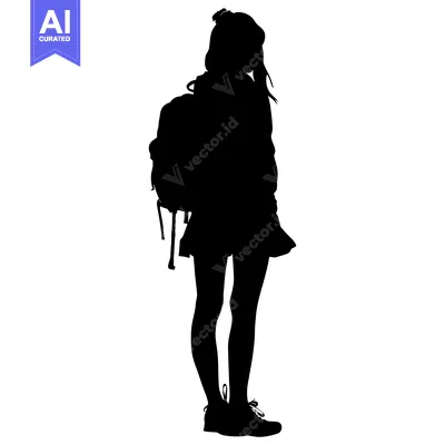 Popular premium asset: Silhouette of a Girl with a Backpack