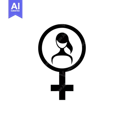 Premium design asset: Female Symbol with a Woman Silhouette Inside