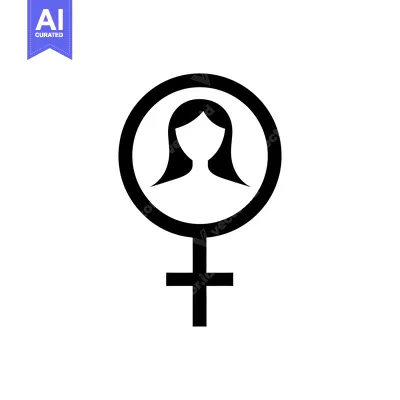 Aset desain premium: Female Gender Symbol with a Woman's Silhouette
