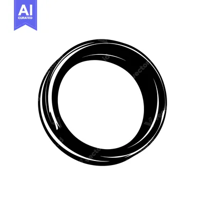 Aset premium populer: Black Brushstroke Circle with an Empty Center
