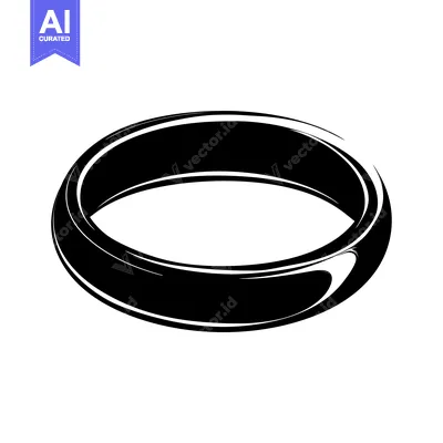 A Simple Black and White Illustration of a Wedding Band