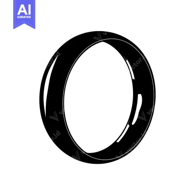 Black and White Illustration of a Simple Ring