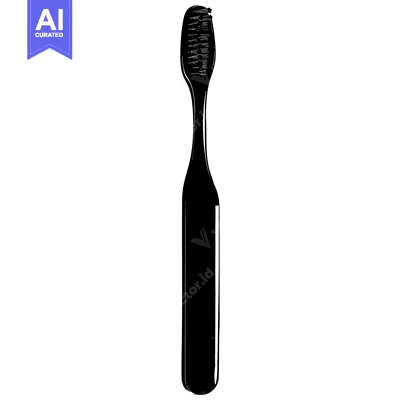 Aset desain premium: A Black and White Silhouette of a Toothbrush