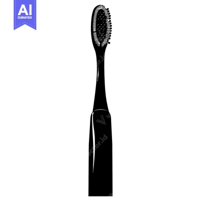 Black and White Silhouette of a Toothbrush