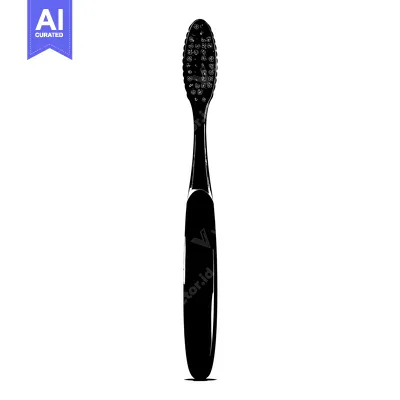Black and White Silhouette of a Toothbrush