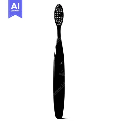 Popular premium asset: Black and White Silhouette of a Toothbrush