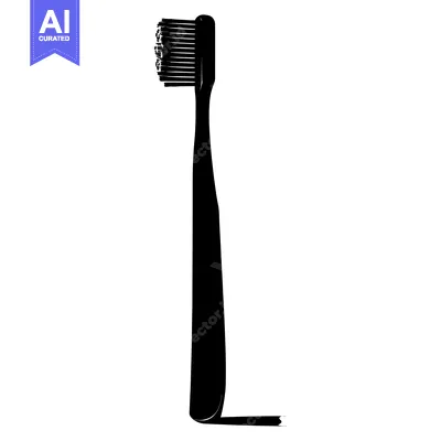 Popular premium asset: Black and White Silhouette of a Toothbrush